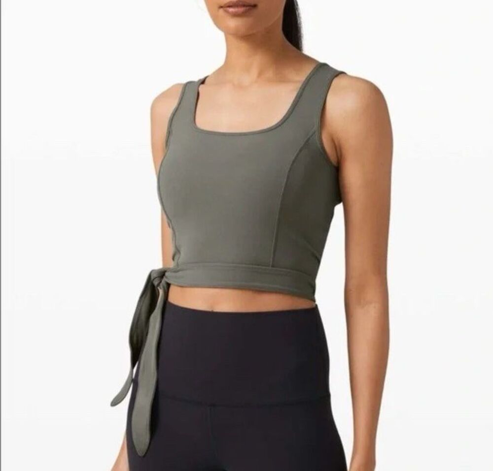 Lululemon Get Centered Crop Tank Sz 4 Sage Green Women’s